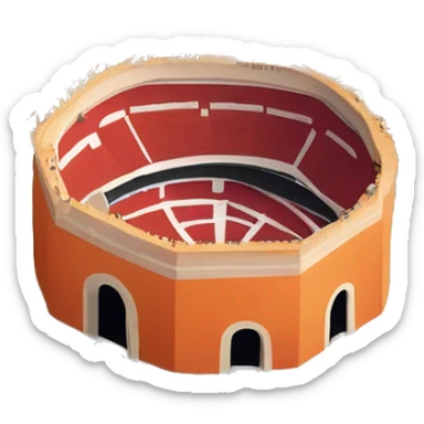 plaza de toros redonda vista desde arriba con el suelo naranja sticker
