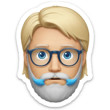 blond man with beard and spectacles and long hair sticker