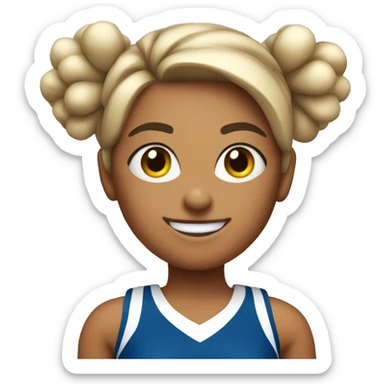 a cheerleader with pom poms  sticker