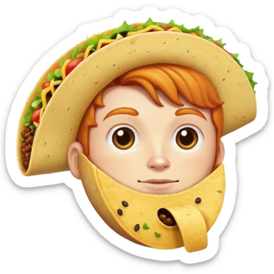 A ginger with a taco shape head  sticker