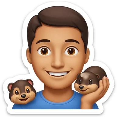 Smiling face with mole on chin sticker