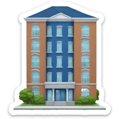 Blue apartment building sticker