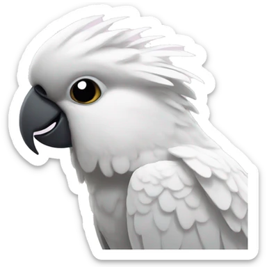 Sad cockatoo head sticker