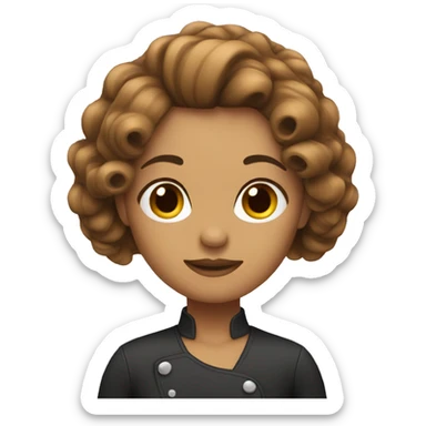 hairstylist with brown hair  sticker