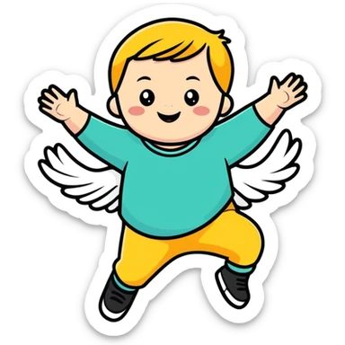 Autistic ,Down syndrome kid flying sticker