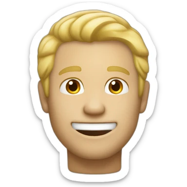 man blond hair 50 years old cheeky grin sticker