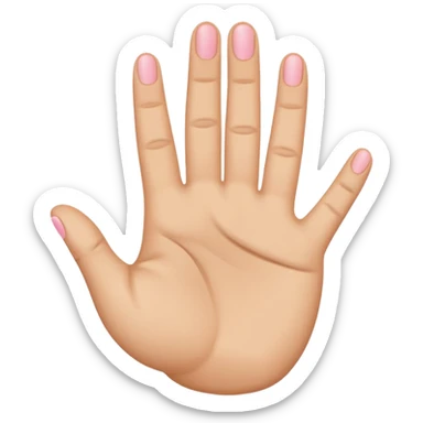 hand emoji with index, middle, and pinky fingers up, thumb and ring fingers folded, flat style, simple, clean, inspired by iPhone emojis, friendly rounded shape sticker