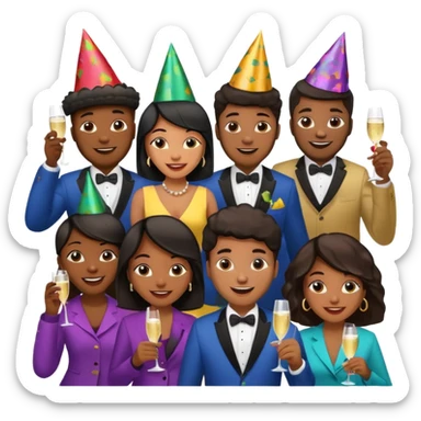 African American crowd of fans men and women at a rap concert sticker