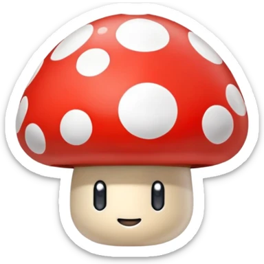 Super Mario red mushroom with white spots sticker