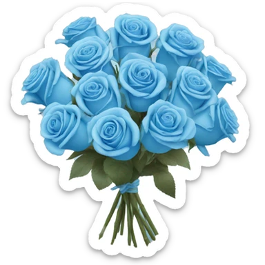  bouquet of 12 sky blue roses sticker