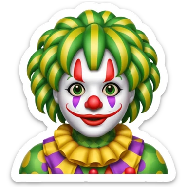 Snake wearing a clown wig sticker