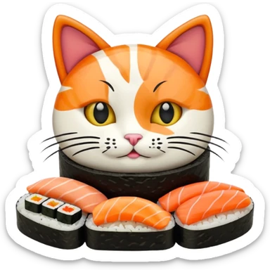 A cute cat made of sushi  sticker