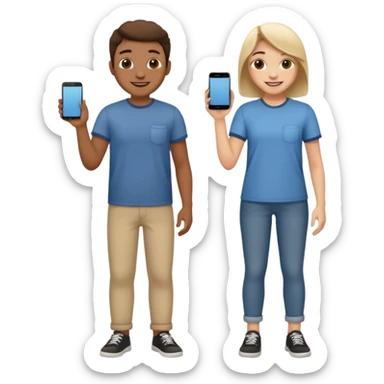 two friends, full body sticker