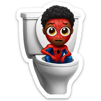 Black Spider- Man in a toilet sticker