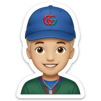 Ragazzo mulatto con cappello Gucci che fa il terzo dritto sticker