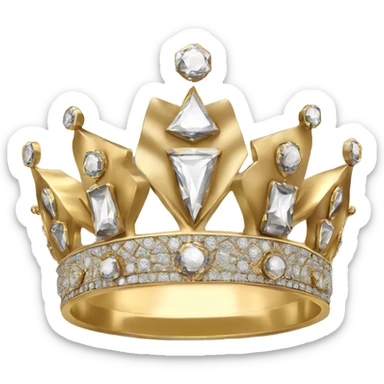 tzar style art deco diamond crown gold  sticker