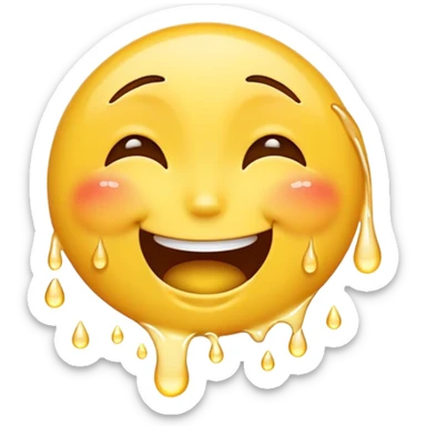 an emoji combining laughing and crying face with tears of joy streaming down the cheeks sticker
