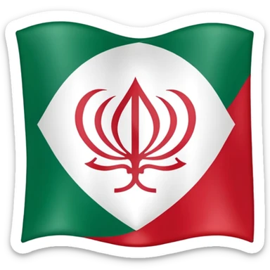 square iranian flag green white and red, green on top  whiite in middle red at the botto,, sticker