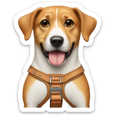 Loaf of bread in dog harness sticker