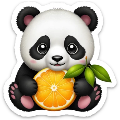 Panda with citrus sticker