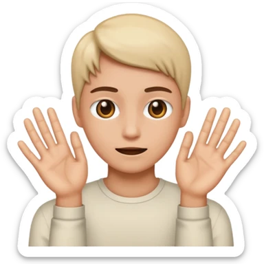 😝 with hands opening through  sticker