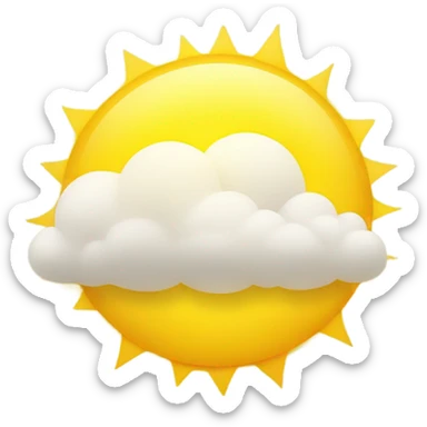 Yellow cloud with sun sticker