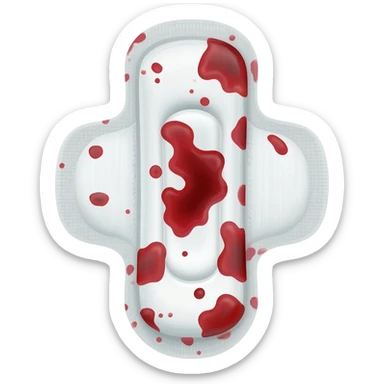 a sanitary pad with some blood splatters on it  sticker