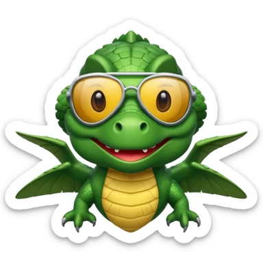Cocodrilo con alas de avión  sticker
