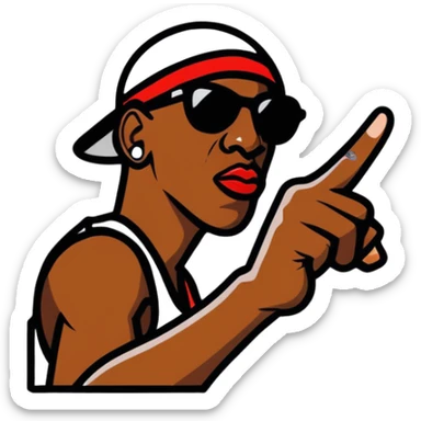 Dennis Rodman, middle finger sticker
