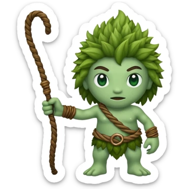 earth elemental moss green long whip sticker