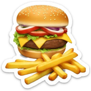 burger and french fries sticker