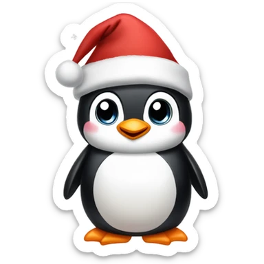 Cute christmas penguin sticker