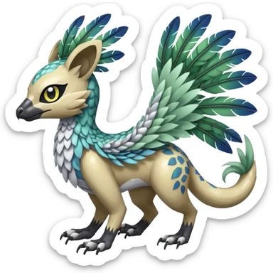 Meloetta-Garurumon-Trico-Pokémon-Fakémon-fusion-hybrid-creature sticker