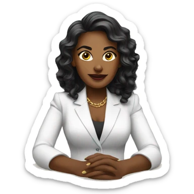 Boss babe sitting at a desk sticker