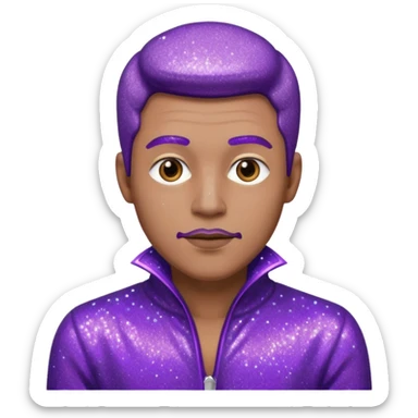 man office supervisor wearing glitter purple glittery clothes sticker