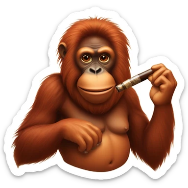 Orangutan smoking tobacco pipe sticker