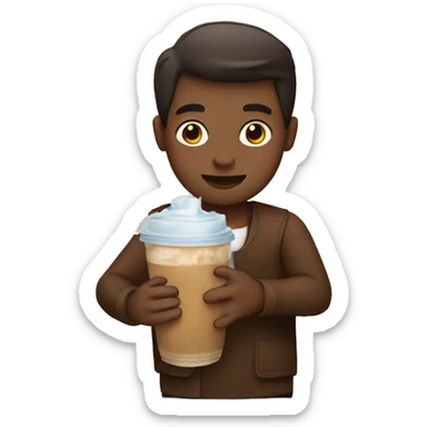 Person holding iced coffee  sticker