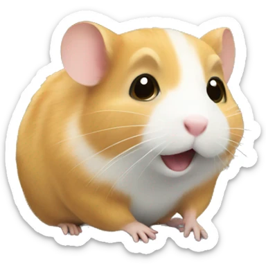 hamster on a train sticker