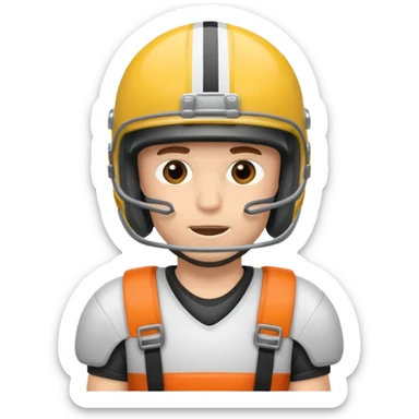 Football player with a seatbelt on them sticker