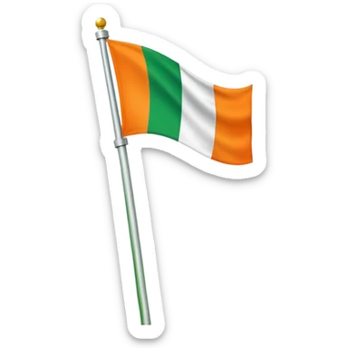 Irish flag on a pole sticker