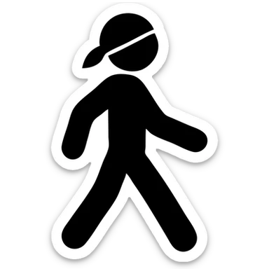 walking person in durag sticker