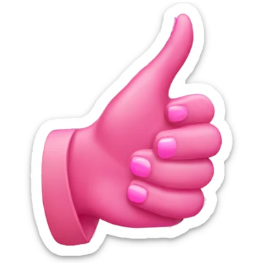 Thumbs up pink nails sticker