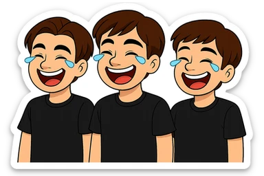 Make the t-shirt color exactly the same black on all figures uniformly with a transparent background. sticker