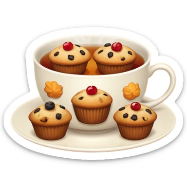 Tea Cup with Muffins sticker