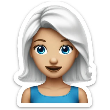 Mädchen mit blauen Augen und braunen Haaren trägt Partyhut sticker