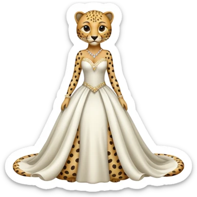 Cheetah wearing wedding dress sticker