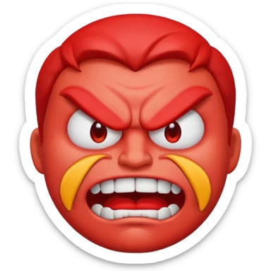 angry emoji with red face and clenched teeth sticker