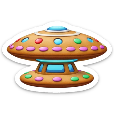 gingerbread in a shape of ufo sticker