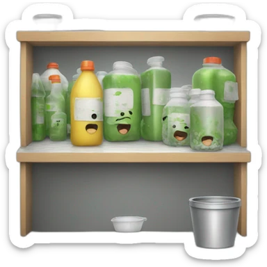 a canteen where they prepare vomit sticker