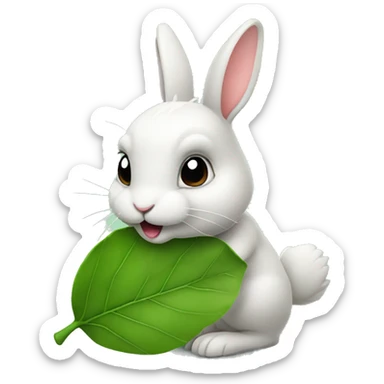 Bunny eating leaf sticker